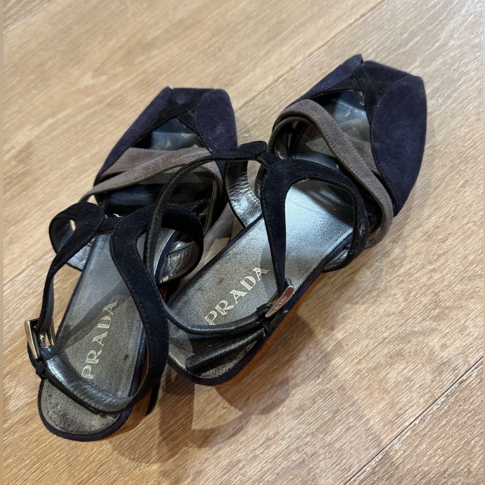 Prada Suede Slingback Sandals